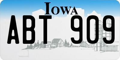IA license plate ABT909