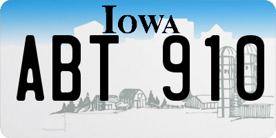 IA license plate ABT910