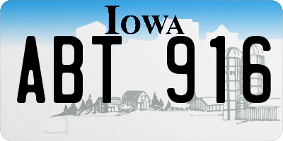 IA license plate ABT916