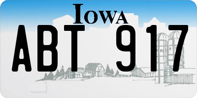 IA license plate ABT917