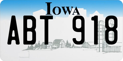 IA license plate ABT918