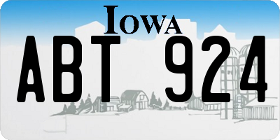 IA license plate ABT924