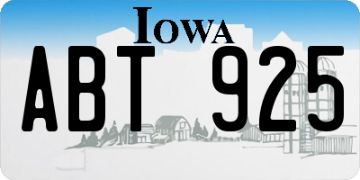 IA license plate ABT925