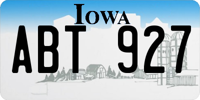 IA license plate ABT927