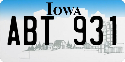 IA license plate ABT931