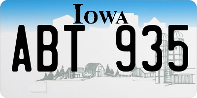 IA license plate ABT935