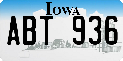 IA license plate ABT936