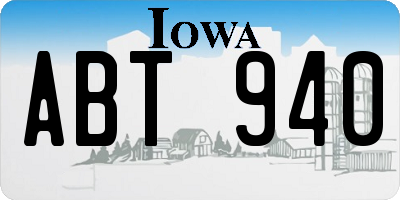 IA license plate ABT940