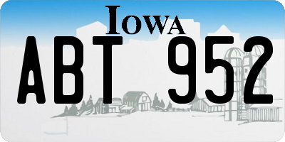 IA license plate ABT952