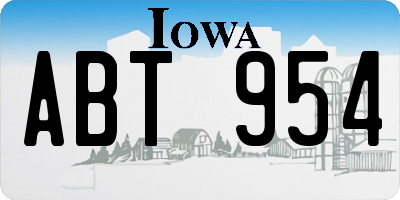 IA license plate ABT954