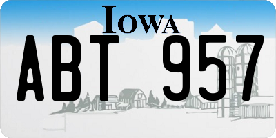 IA license plate ABT957