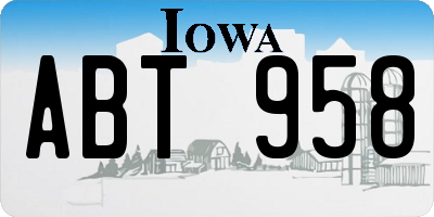 IA license plate ABT958