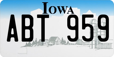 IA license plate ABT959