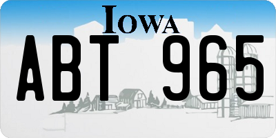 IA license plate ABT965