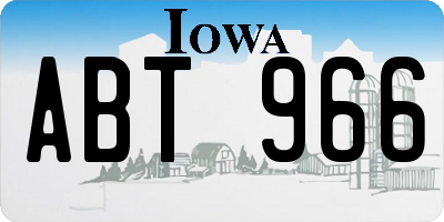 IA license plate ABT966