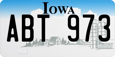 IA license plate ABT973