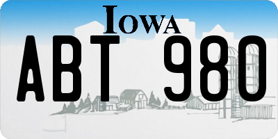 IA license plate ABT980