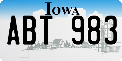 IA license plate ABT983