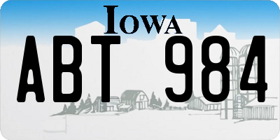 IA license plate ABT984