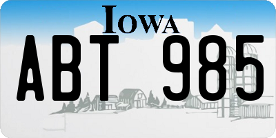 IA license plate ABT985