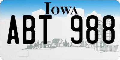 IA license plate ABT988