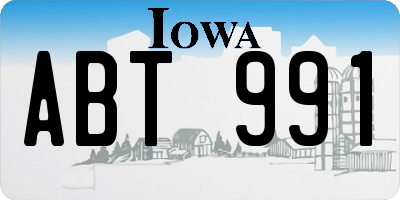 IA license plate ABT991