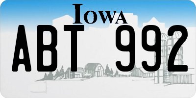 IA license plate ABT992