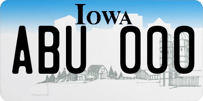 IA license plate ABU000