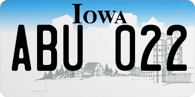 IA license plate ABU022