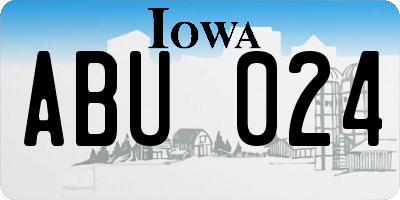 IA license plate ABU024