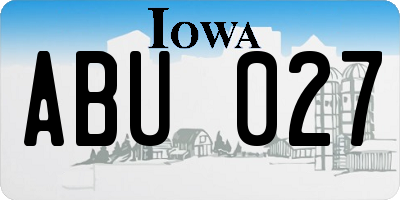 IA license plate ABU027