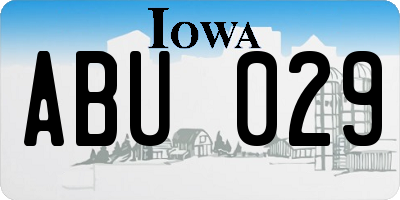 IA license plate ABU029