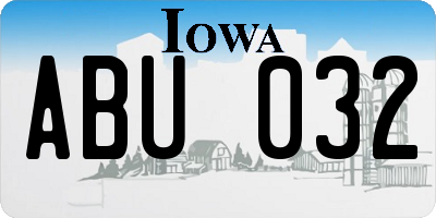 IA license plate ABU032