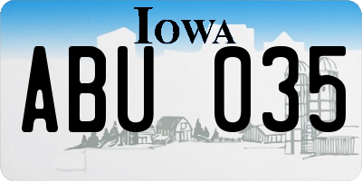 IA license plate ABU035