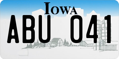 IA license plate ABU041