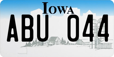 IA license plate ABU044