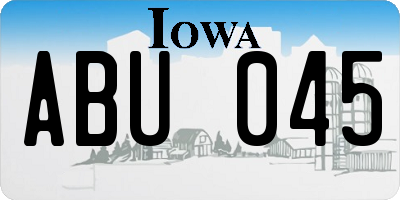 IA license plate ABU045