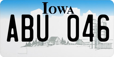 IA license plate ABU046