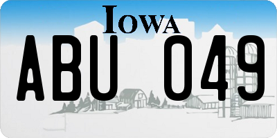 IA license plate ABU049
