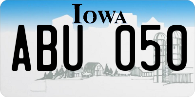 IA license plate ABU050