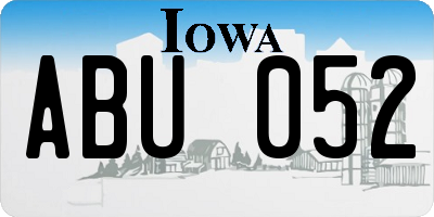 IA license plate ABU052
