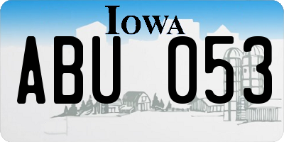 IA license plate ABU053