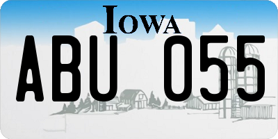 IA license plate ABU055