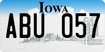IA license plate ABU057