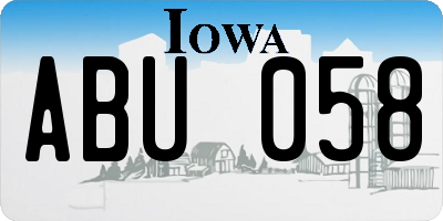 IA license plate ABU058