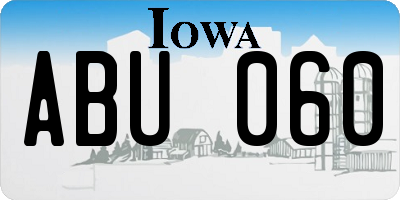 IA license plate ABU060