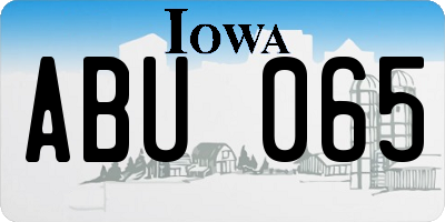 IA license plate ABU065
