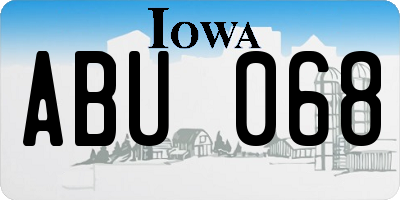 IA license plate ABU068