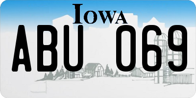 IA license plate ABU069