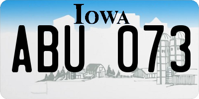 IA license plate ABU073